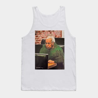 Portrait of Man in Pizzeria Tank Top